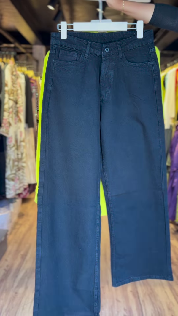 Neon Lime Crinkle Shirt Co-ord Set with Black Crop Top & Wide-Leg Pants - Image 2