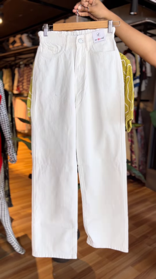 Lime Mesh Shirt Co-ord with White Ribbed Crop Top & Wide-Leg Pants - Image 2
