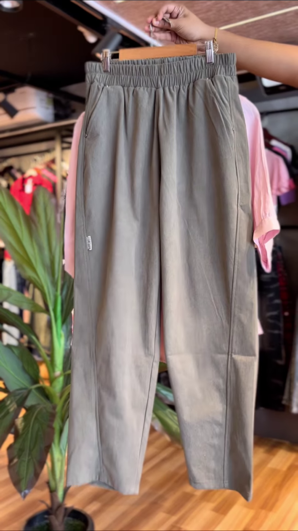Women’s Leaf Print Casual Co-Ord Set – Light Pink Shirt with Olive Green Shorts | Relaxed Summer Outfit - Image 2
