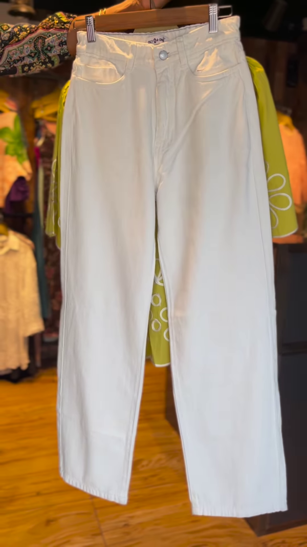 Lime Green Peplum Style Embroidered Kurti with White Pants – Chic Indo-Western Co-Ord Set for Women - Image 2