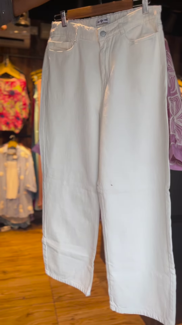 Pink Floral Embroidered Tunic with White Culottes – Casual Cotton Co-Ord Set for Women - Image 2