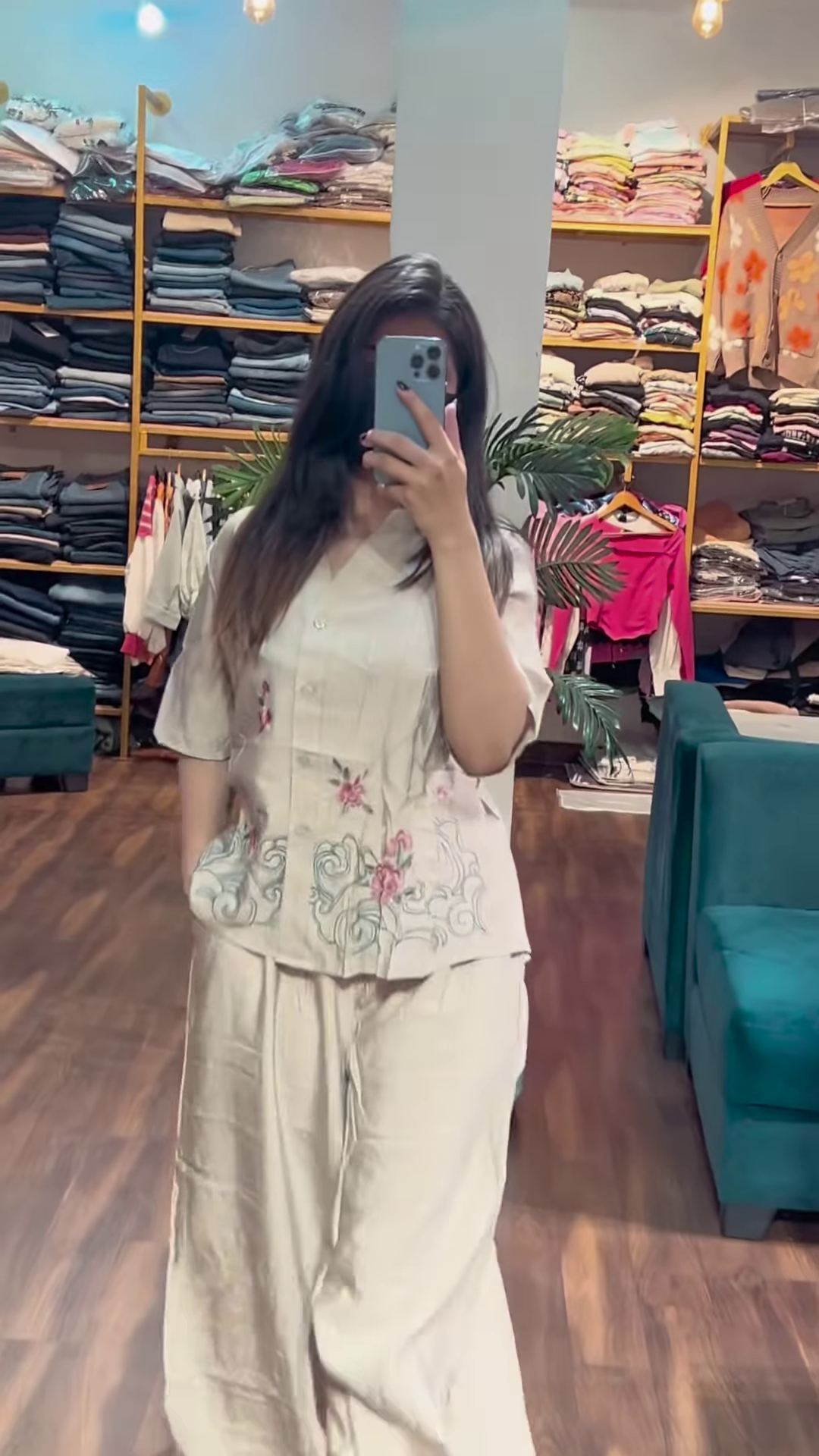 Dusty Rose Embroidered Co-ord Set – Breezy & Elegant Everyday Wear - Image 2