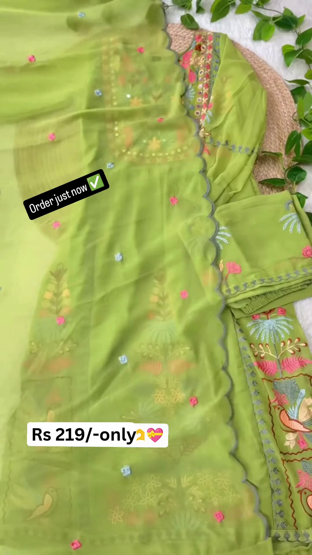 Floral Embroidered Kurta Set with Dupatta – Premium Look at Just ₹219 - Image 3