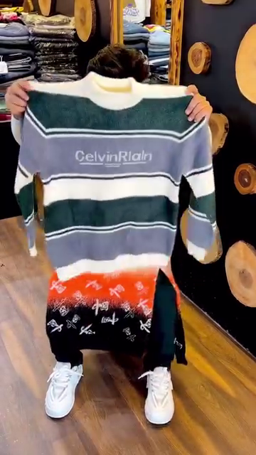 Men’s Graphic Checkered Knit Sweater – Retro Streetwear Vibes 🧶 - Image 2