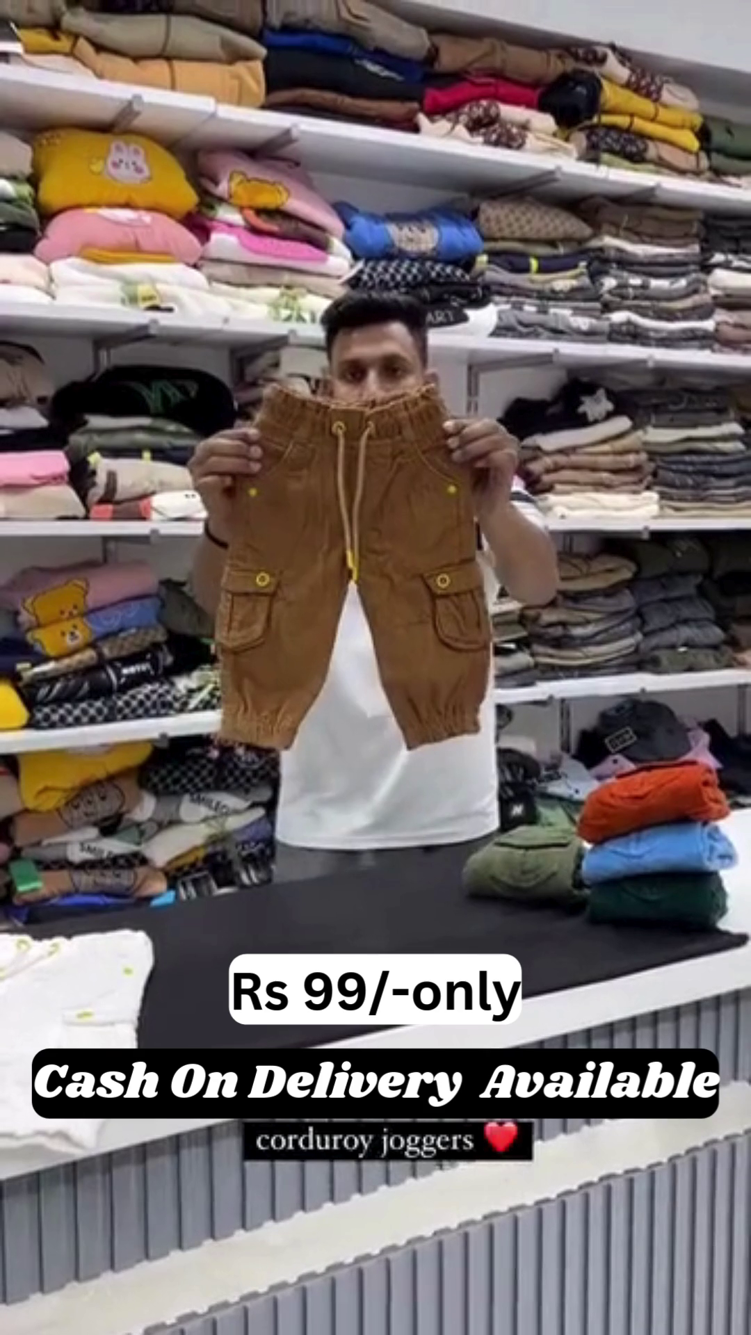 Kids’ Corduroy Cargo Joggers – Only ₹99! | COD Available 💥 - Image 4