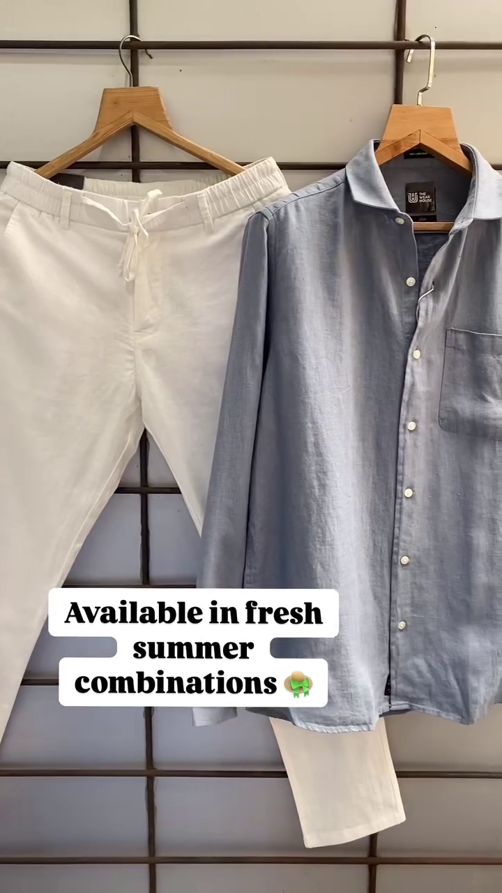 Men’s Casual Olive Green Linen Shirt & Beige Cotton Trouser Set – Breathable & Stylish Summer Outfit (7 Color Options) - Image 3