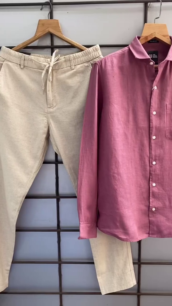 Men’s Casual Olive Green Linen Shirt & Beige Cotton Trouser Set – Breathable & Stylish Summer Outfit (7 Color Options) - Image 4