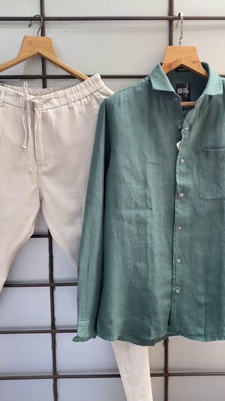 Men’s Casual Olive Green Linen Shirt & Beige Cotton Trouser Set – Breathable & Stylish Summer Outfit (7 Color Options) - Image 6