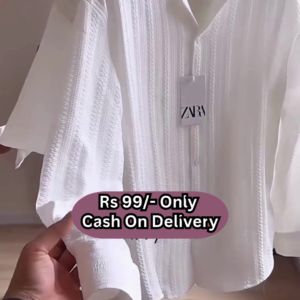 Menβs White Textured Designer Shirt β Premium Look Casual Wear | Rs. 99 Only | COD Available
