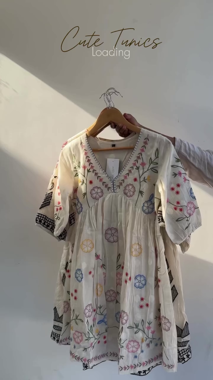 Boho Floral Embroidered Cotton Tunic | Multicolor Ethnic Top for Women - Image 3