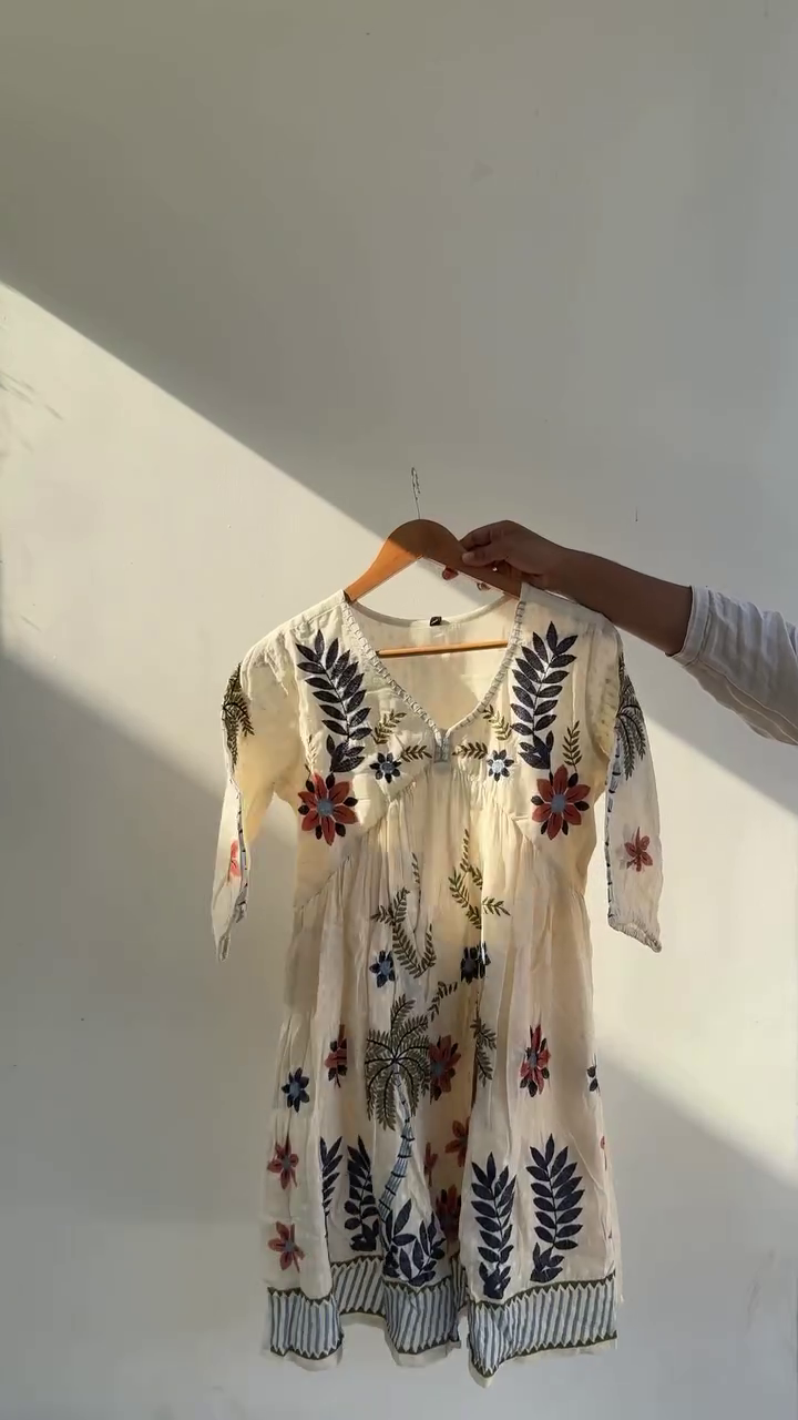 Boho Floral Embroidered Cotton Tunic | Multicolor Ethnic Top for Women - Image 7
