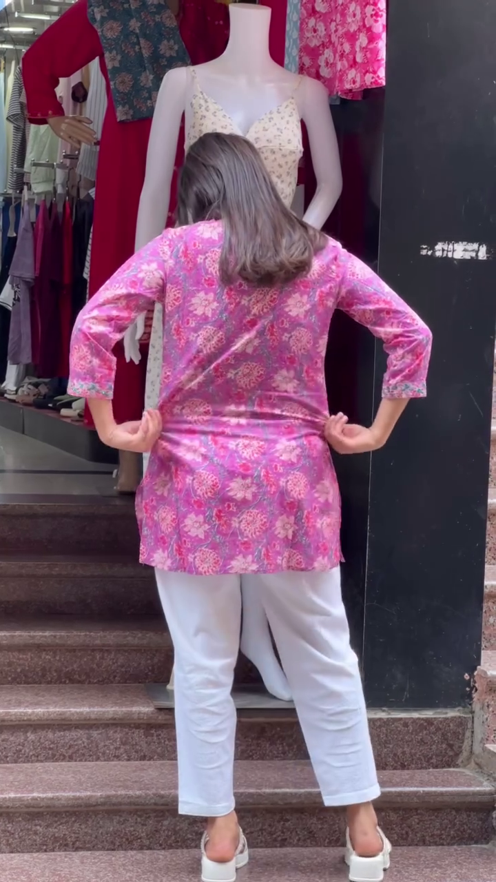 Floral Printed Cotton Kurti – Everyday Comfort in 6 Vibrant Shades - Image 3