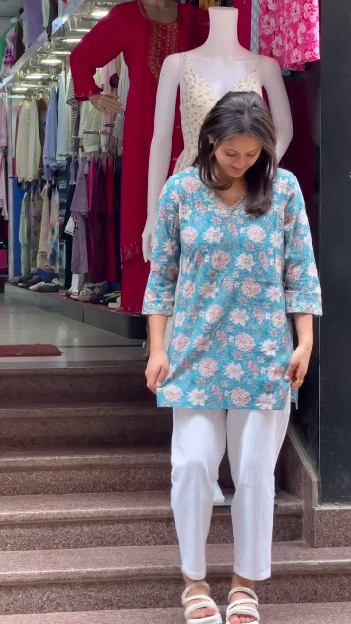 Floral Printed Cotton Kurti – Everyday Comfort in 6 Vibrant Shades - Image 6