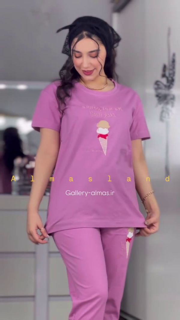 Cute Ice Cream Printed Cotton Pajama Set – 5 Fun Colors