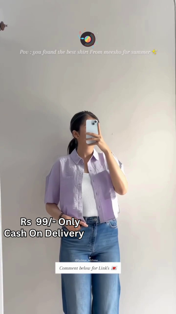 Casual Summer Short-Sleeve Button-Up Shirt for Women – 5 Refreshing Colors - Image 5
