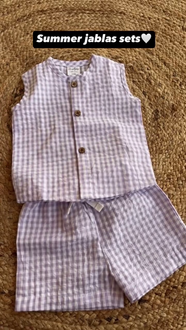 Adorable Rainbow Print Cotton Jabla Set for Babies – Soft & Breathable | 7 Color Options - Image 6