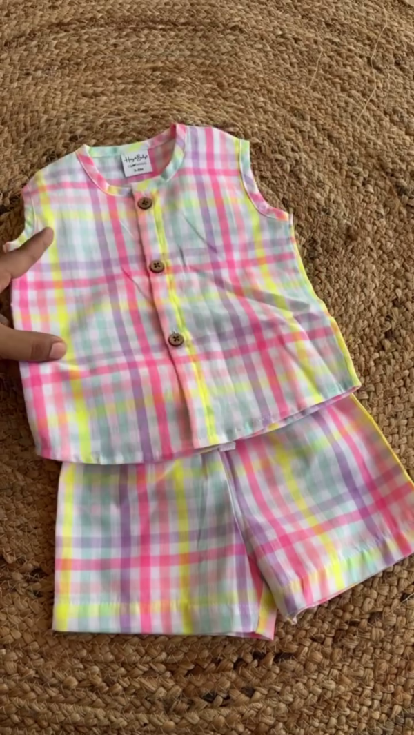 Adorable Rainbow Print Cotton Jabla Set for Babies – Soft & Breathable | 7 Color Options - Image 5