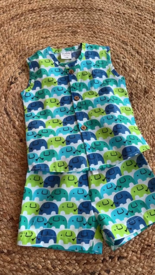 Adorable Rainbow Print Cotton Jabla Set for Babies – Soft & Breathable | 7 Color Options - Image 3