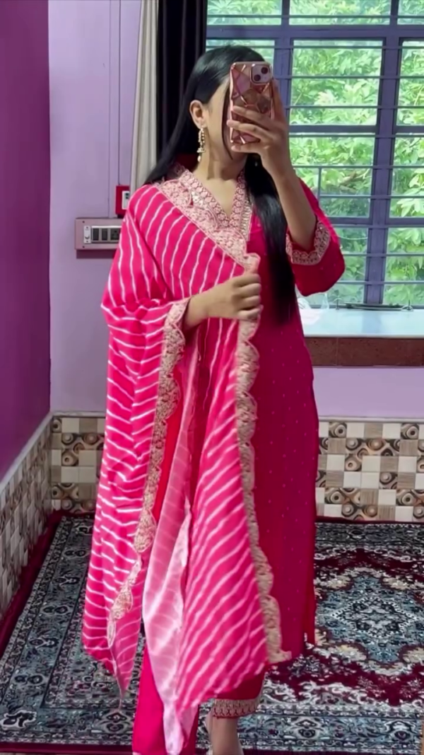 Vibrant Cotton Printed Salwar Suit Set with Dupatta – Soft & Stylish Ethnic Wear (10 Colors) - Image 3