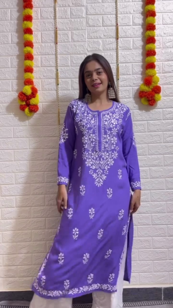Elegant White Chikankari Kurta Set with Mirror Work – Festive & Summer-Ready Look (5 Colors) - Image 4