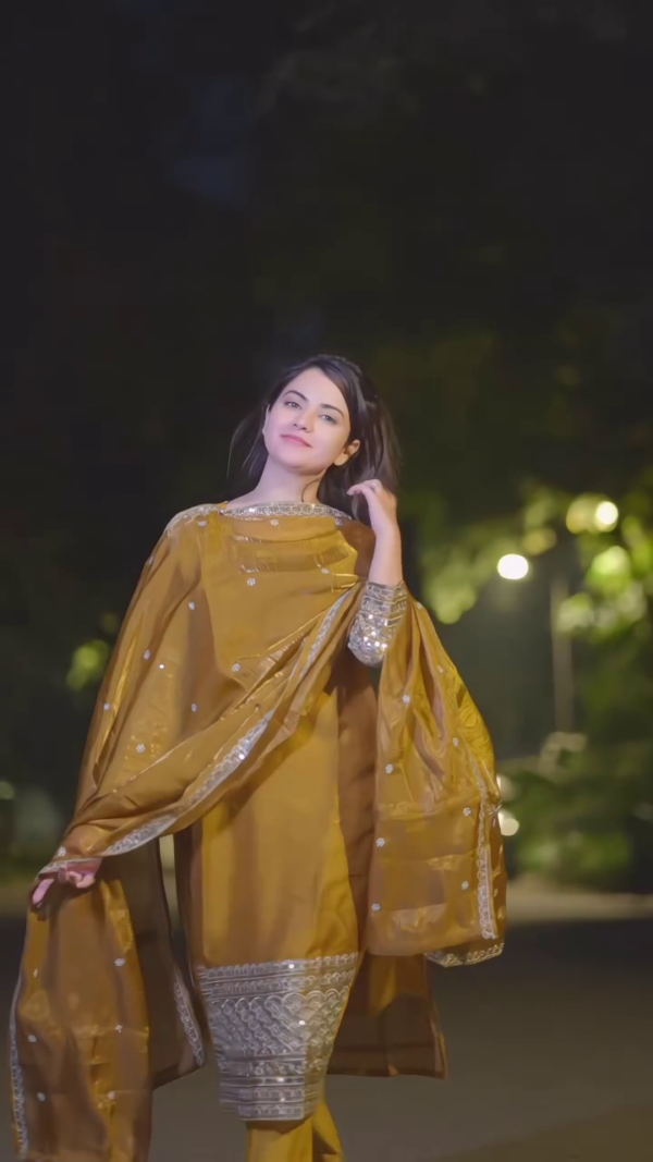 Golden Mustard Embroidered Punjabi Suit – Radiate Festive Elegance with Royal Flair