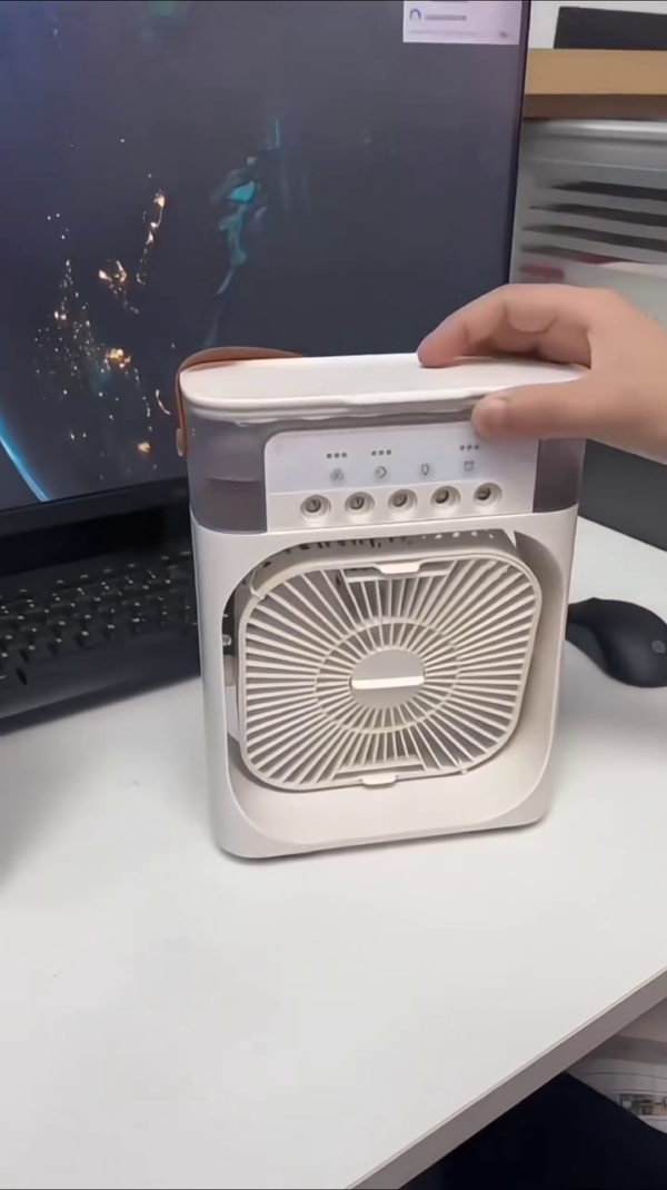 Portable Multi-Function Rechargeable Fan with LED Light & Power Output – Ideal for Home, Office & Travel - Image 2