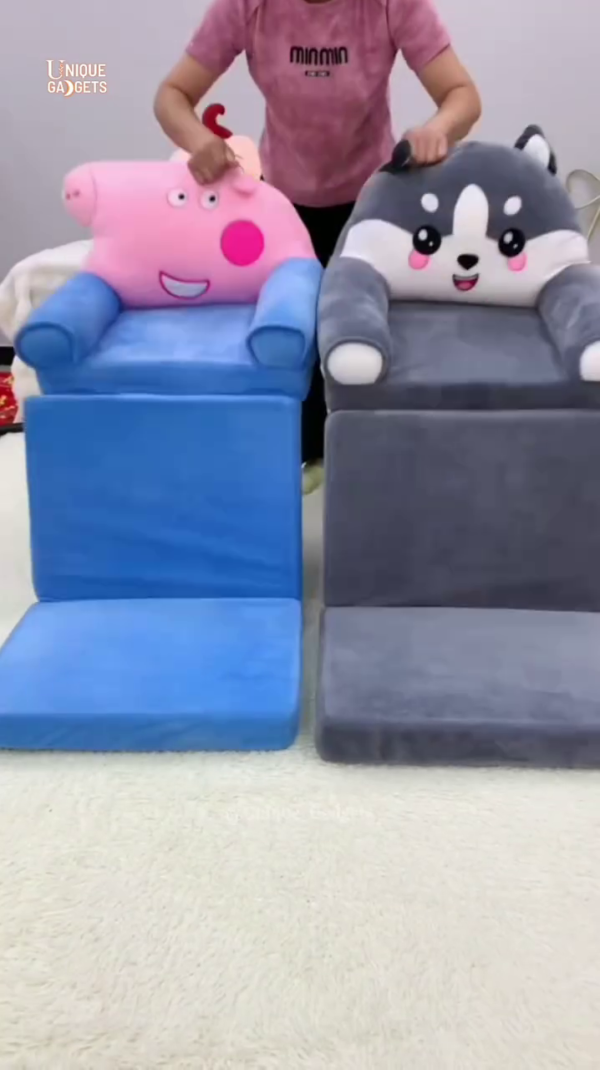 Convertible Kids Sofa Bed – Foldable Lounge Chair for Toddlers with Fun Cartoon Design - Image 7