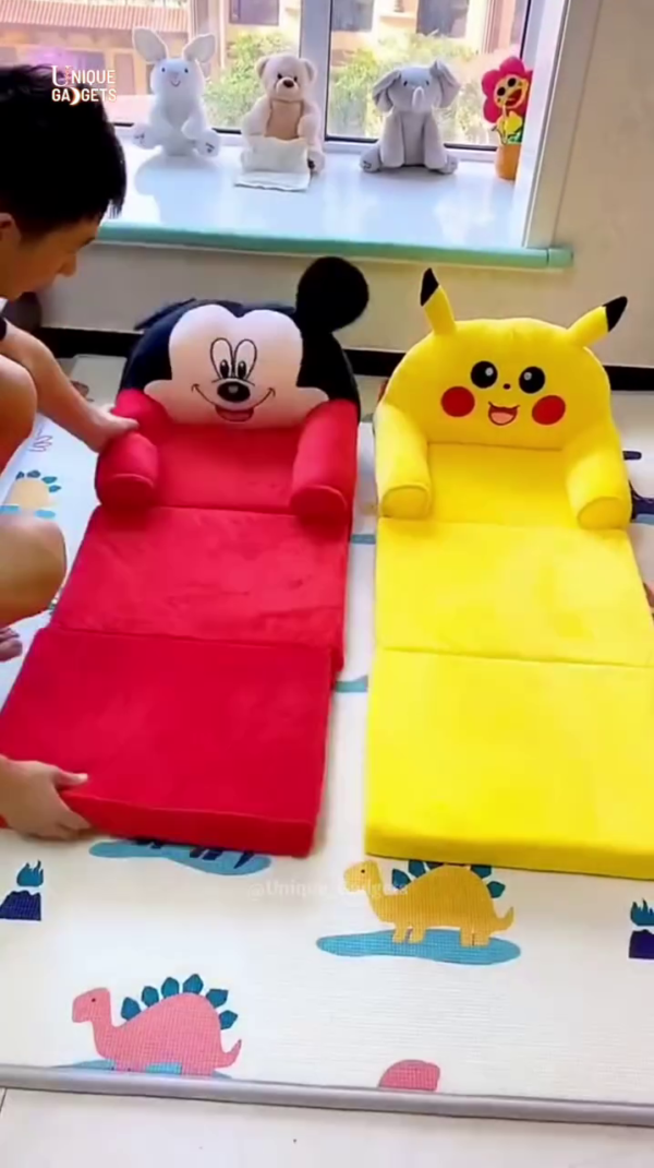 Convertible Kids Sofa Bed – Foldable Lounge Chair for Toddlers with Fun Cartoon Design - Image 6