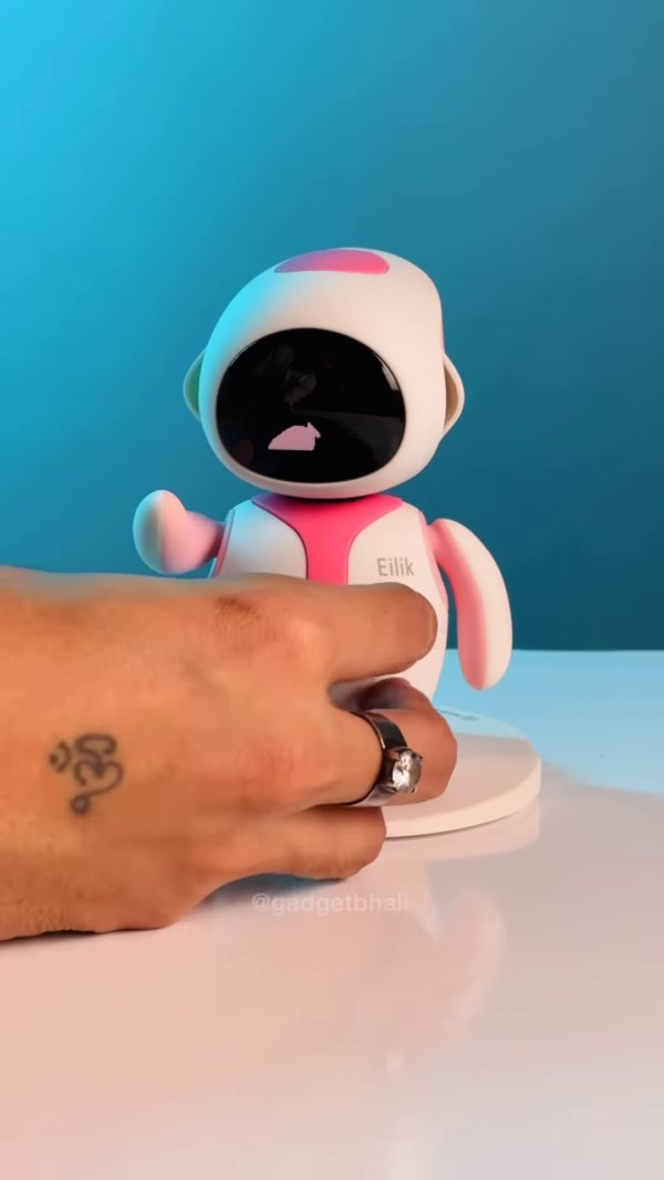 "Cute Robot Emoji Display Companion - Interactive Desktop Digital Pet with Changeable Expressions" - Image 4