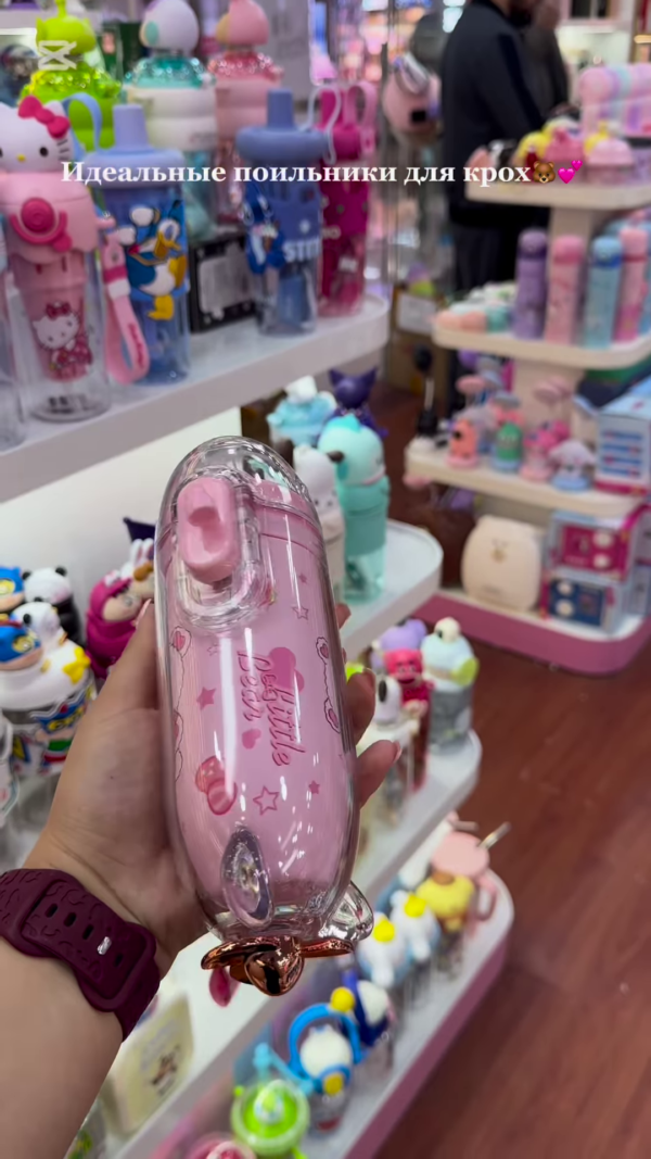 Adorable Character-Themed Kids' Drinkware Collection: Cute Pink Sippy Cups and Water Bottles for Toddlers - Image 16