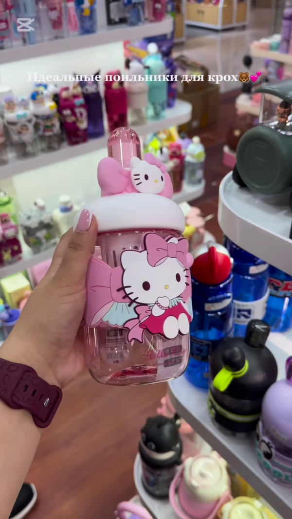 Adorable Character-Themed Kids' Drinkware Collection: Cute Pink Sippy Cups and Water Bottles for Toddlers - Image 8