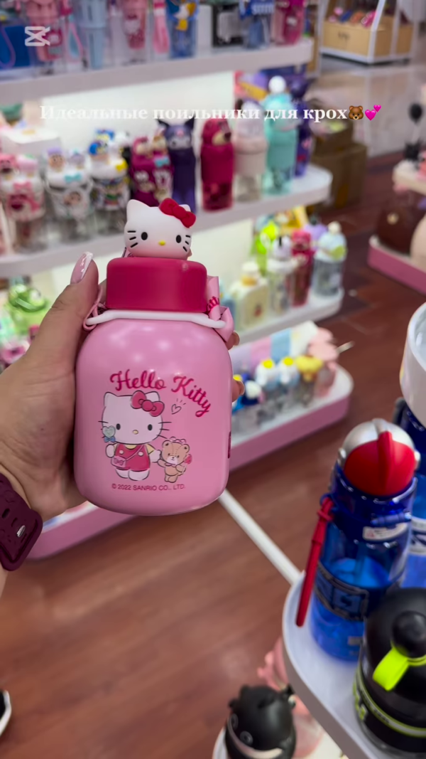 Adorable Character-Themed Kids' Drinkware Collection: Cute Pink Sippy Cups and Water Bottles for Toddlers - Image 7