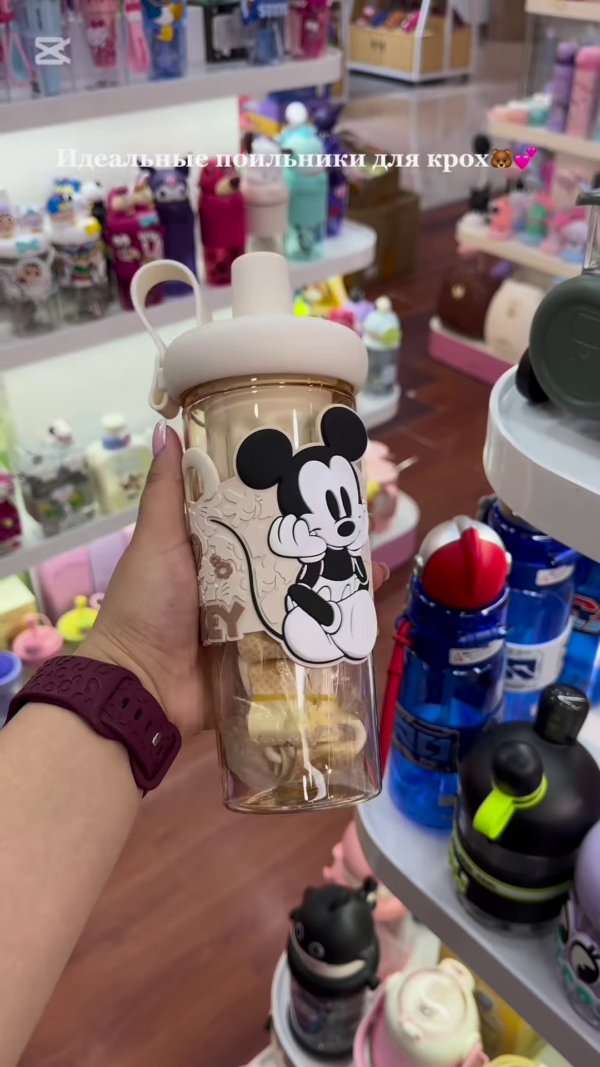 Adorable Character-Themed Kids' Drinkware Collection: Cute Pink Sippy Cups and Water Bottles for Toddlers - Image 6