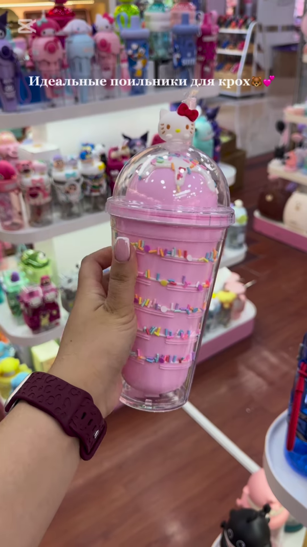 Adorable Character-Themed Kids' Drinkware Collection: Cute Pink Sippy Cups and Water Bottles for Toddlers - Image 4