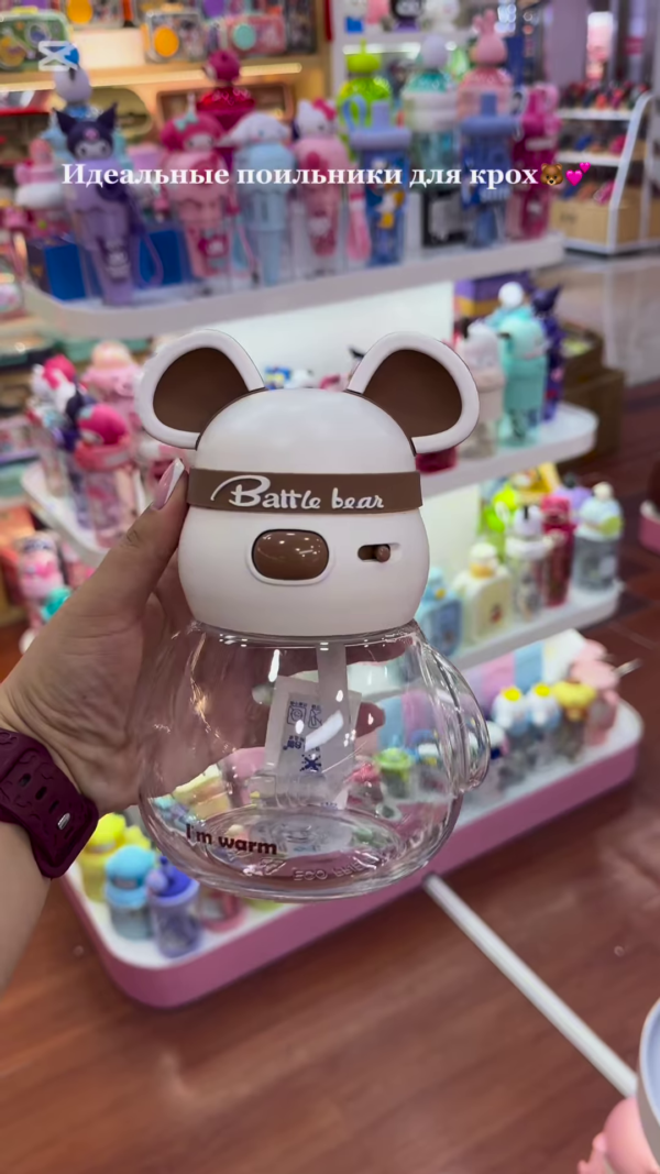 Adorable Character-Themed Kids' Drinkware Collection: Cute Pink Sippy Cups and Water Bottles for Toddlers - Image 22