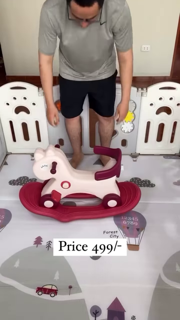 3-in-1 Rocking Horse Ride-On Toy – Convertible Baby Walker & Ride for Toddlers - Image 2