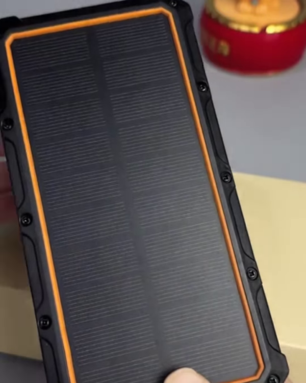 Rugged Solar Power Bank with Integrated Charging Cables - Portable Outdoor Battery Pack - Image 3