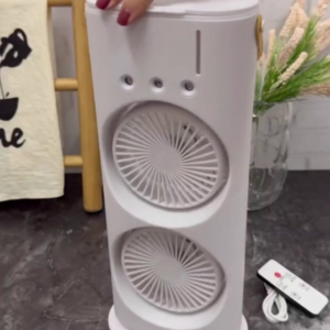 Portable Dual-Fan Personal Air Conditioner with Mist Spray and LED Lights