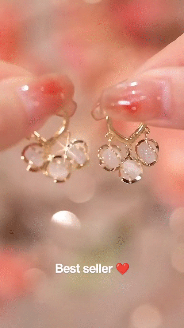 Delicate Petal Drop Earrings - Elegant Women's Floral-Inspired Jewelry - Image 4