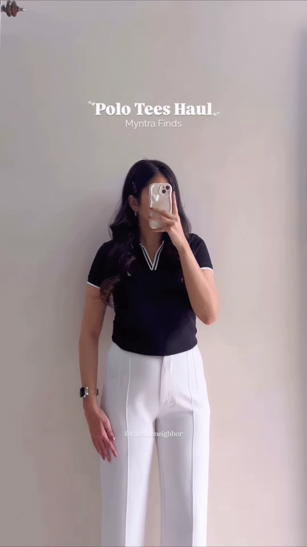 Navy Polo T-Shirt with White Pants – Smart Casual Streetwear Haul Look - Image 5
