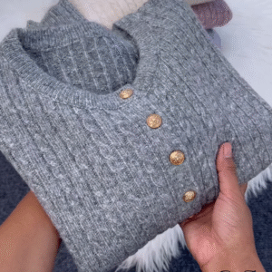 Gold-Button Cable Cardigan β Luxe, Cozy, and Timelessly Chic β¨π§Ά