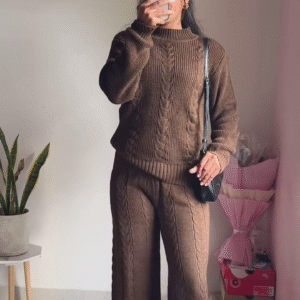 Knitted Sweater & Jogger Co-ord Set 🧶 Available in Maroon & Brown Variants