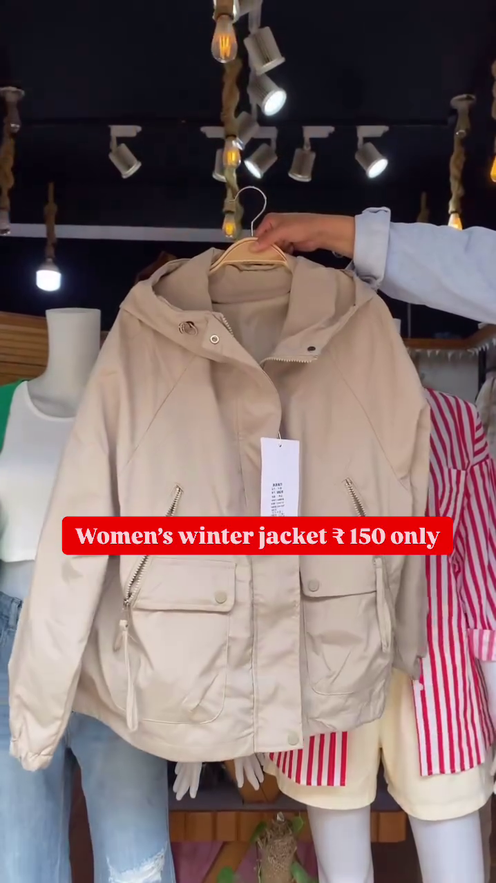 Women's Black Winter Jacket π€ Hooded Zip-Up with Pockets β Cozy & Minimal - Image 5