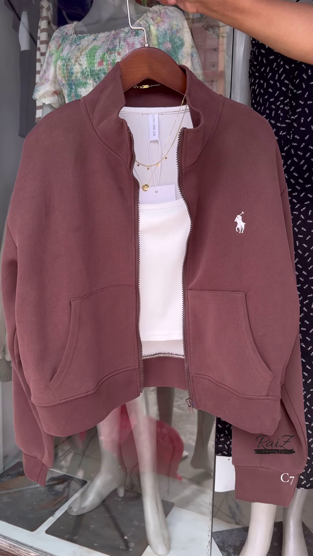 Zip-Up Layered Jackets π§₯β¨ With High Collars & Gold Necklace Styling β Beige, White & Brown Variants