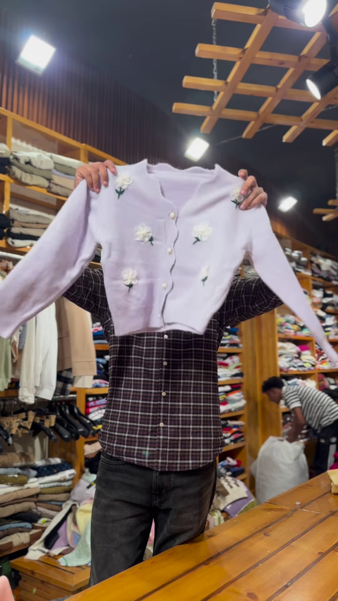 Floral Embroidered Knit Cardigans ๐ธ๐งถ With Pearl Buttons โ Purple, Blue & Pink Variants - Image 2