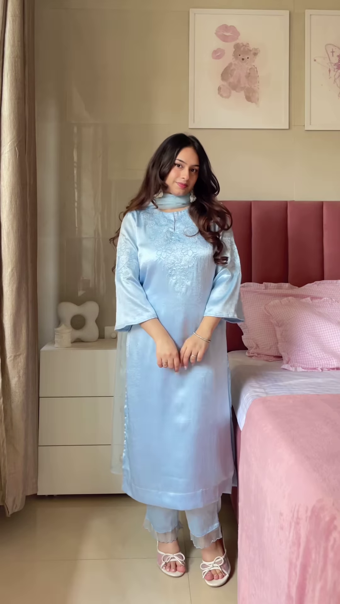 Pink Embroidered Anarkali Dress with Dupatta – Elegant Ethnicwear for Women - Image 2