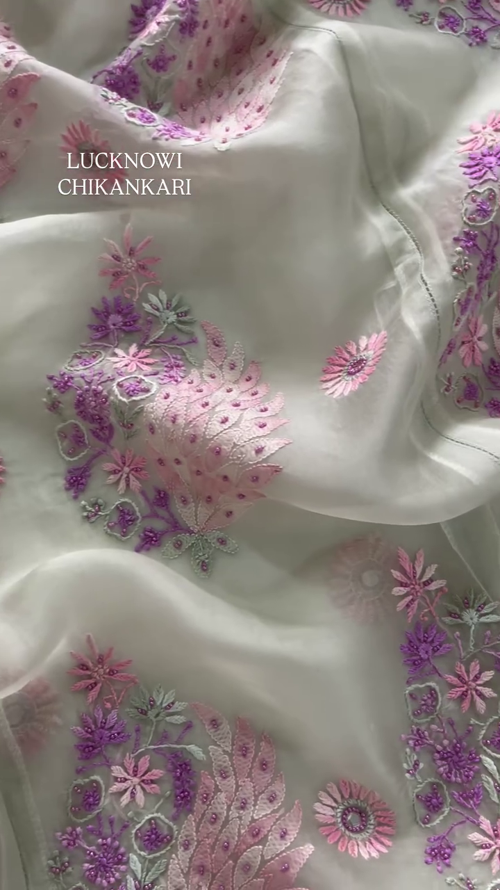 Elegant Chikankari Kurta with Mirror Work - Image 6