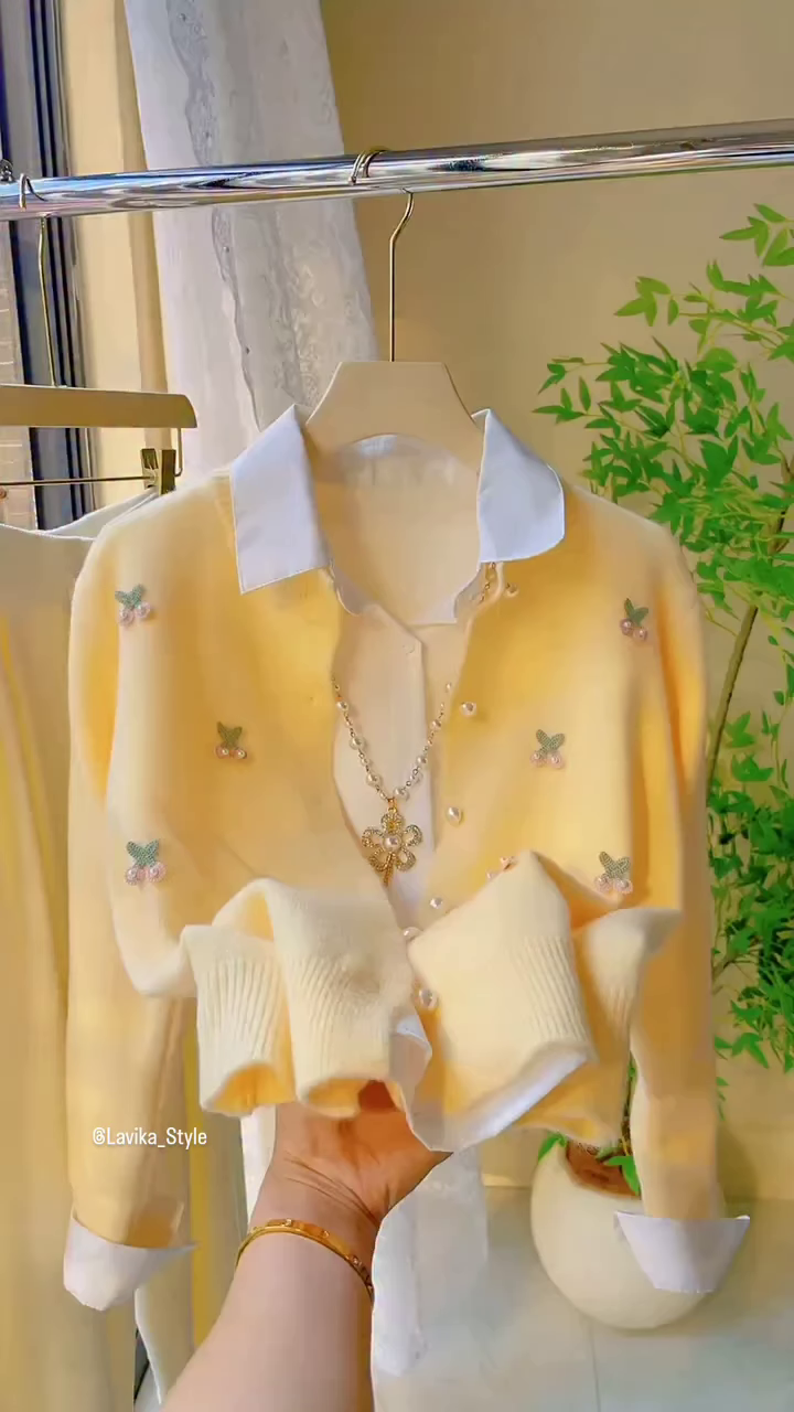 Charming and Elegant Embroidered Cardigan Set - Image 5