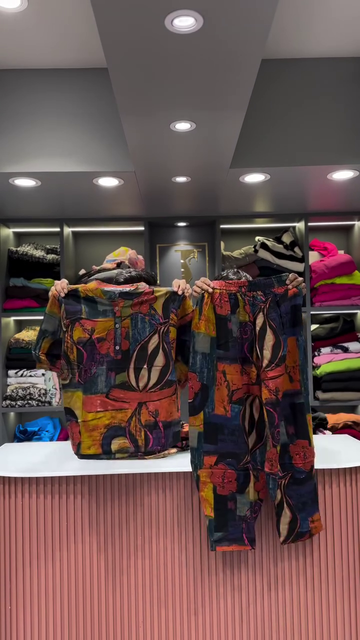 Artistic Abstract Patchwork Print Shirt and Pants Set - Image 10