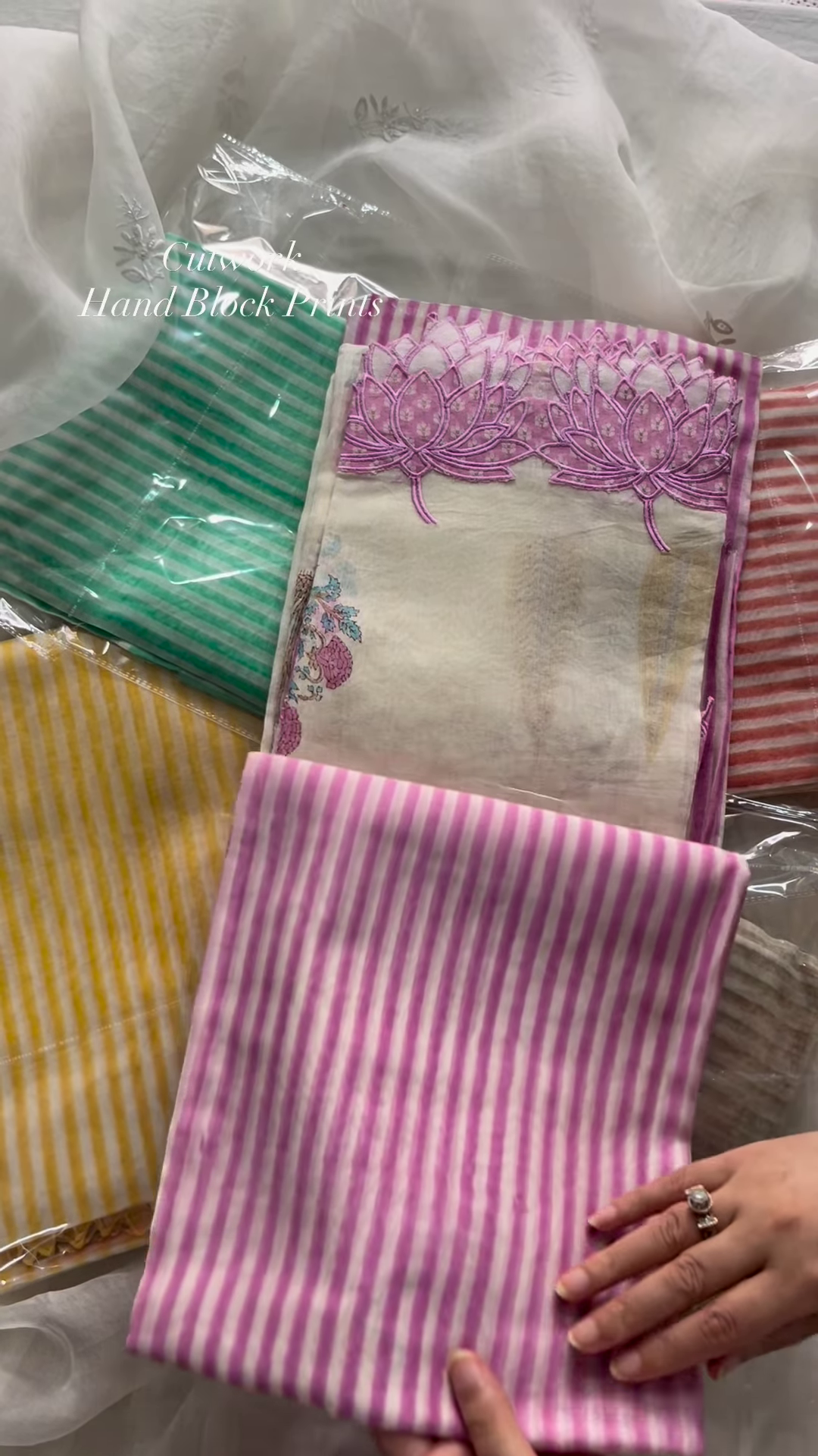 Sheer Pink Fabric with Intricate Flamingo and Floral Embroidery - Image 5